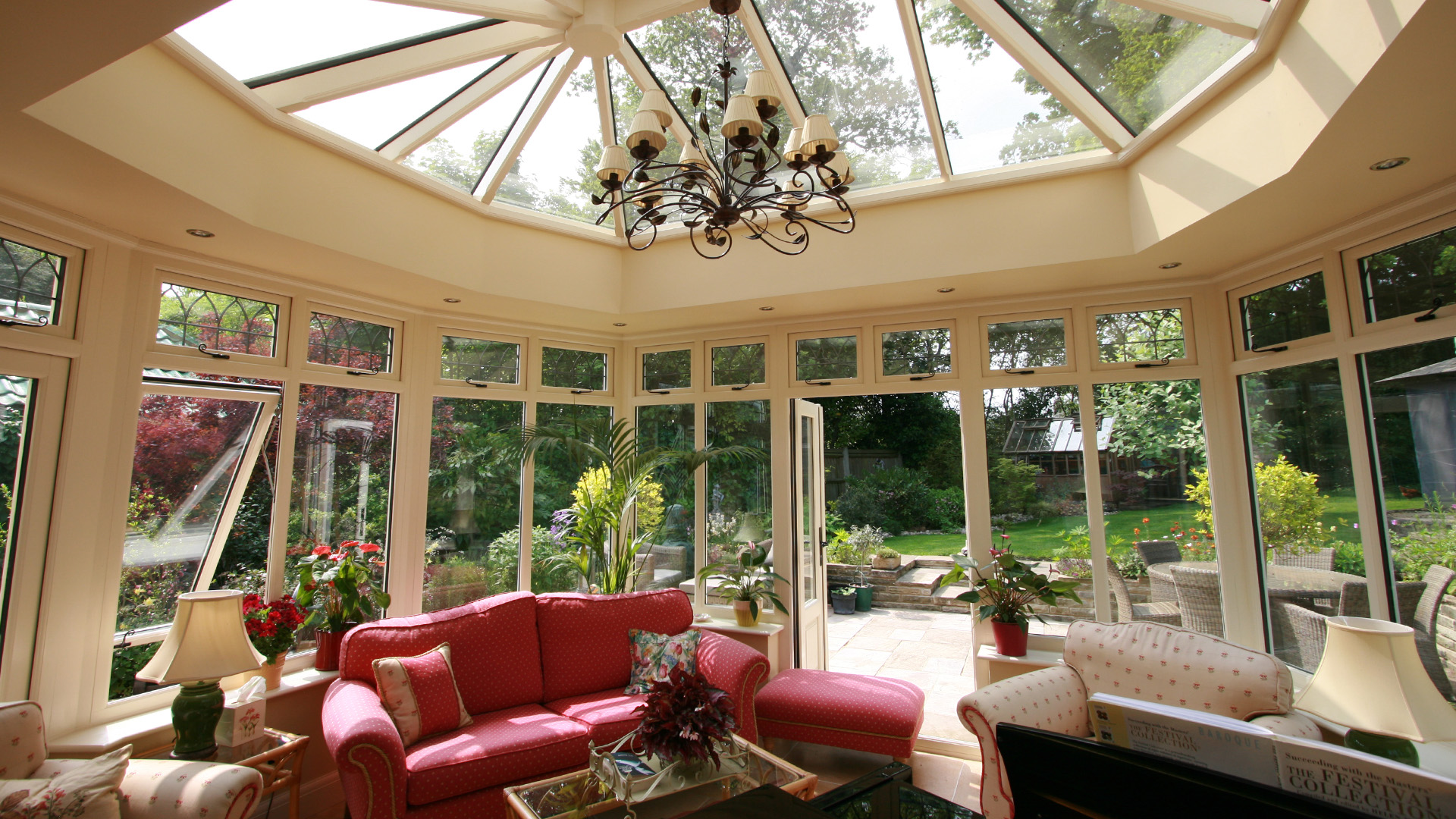 Bespoke Timber Roof Lanterns Finished Orangery Extension Build by Kingsholme Conservatories